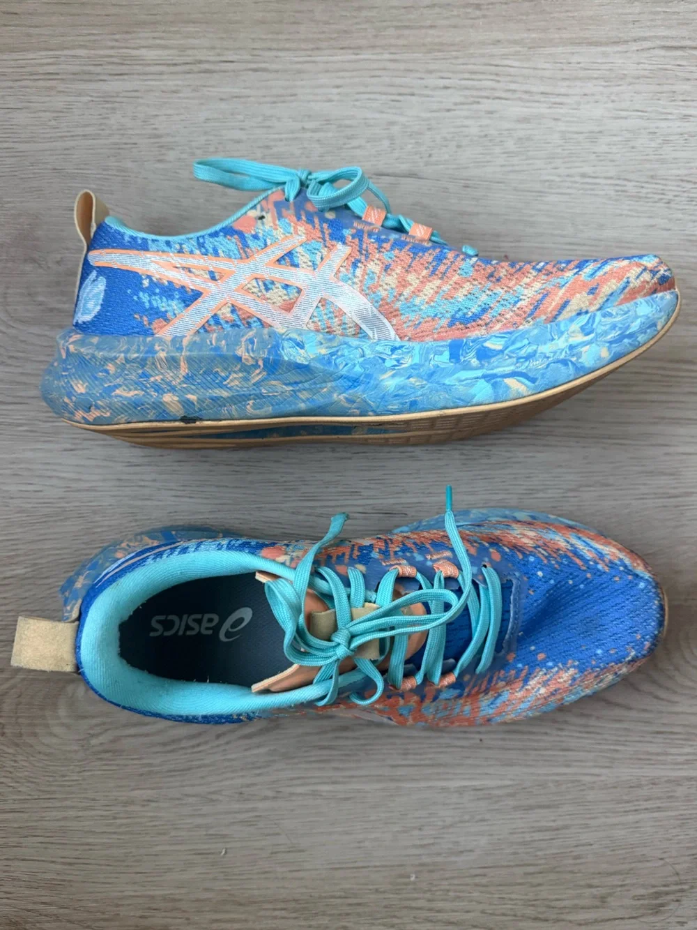 ASICS Women's NOOSA TRI 16 Running Shoes Nature Blue Faded Orange Size 9